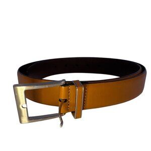 Cremieux Mens Belt Sz 38 Brown Leather Full-Grain Cowhide BizCasual Modern City